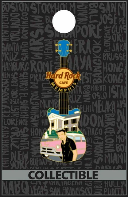 Hard Rock Café Memphis 2012 Elvis Graceland Guitare Broche Neuf Sur Carte - Hrc