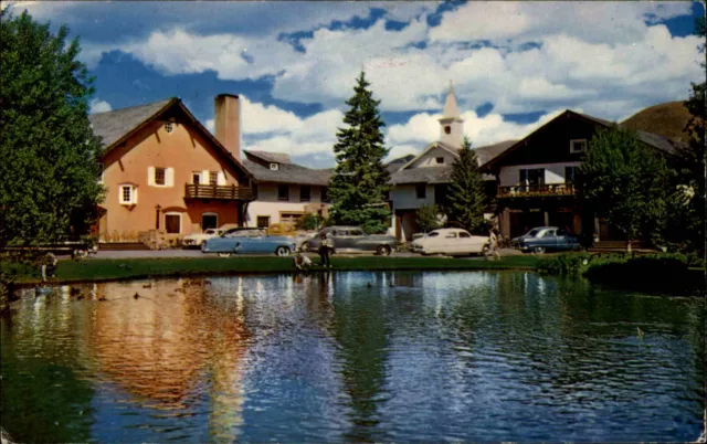 USA Postcard ~1960 Sun Valley Idaho Challenger Inn Postkarte Amerika frankiert