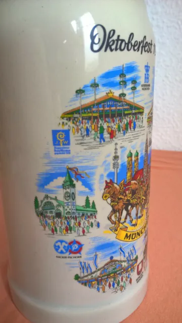 Münchner Oktoberfest 1997 Wiesn Bierkrug Steinkrug Maß Krug Sammlerkrug 1 Liter 2
