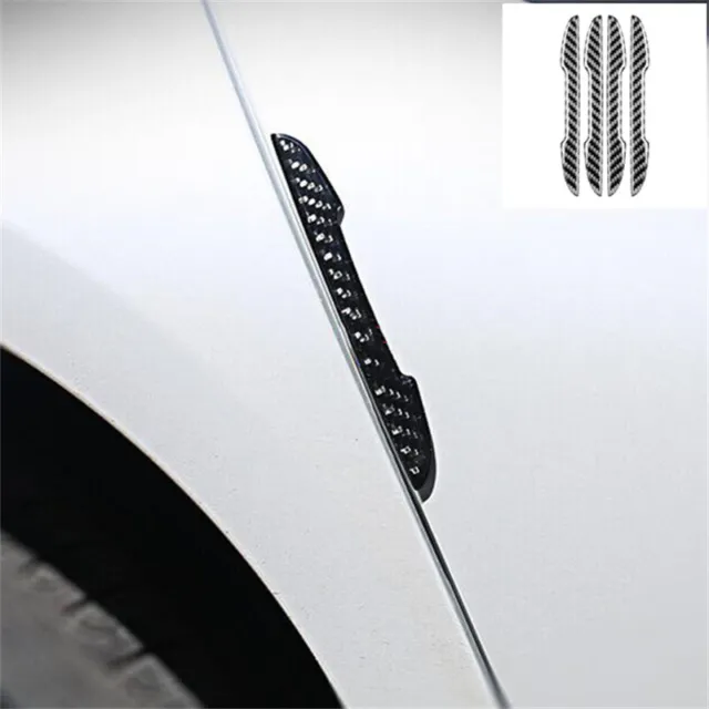 4Pcs 3D Real Carbon Fiber Door Guards Bumper Stickers For BMW E46 E90 f30 X5 M3