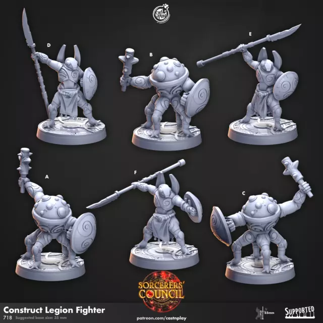 Construct Legion Fighter Miniature | Consiglio degli stregoni | Miniatura fantasy | Ca