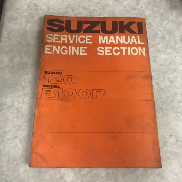 Vintage Suzuki 120 Engine Section Service Manual B100P Motorcycle