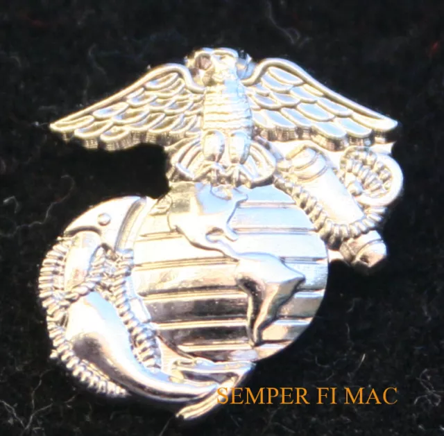 1/2" Silver Mini Lapel Hat Pin Us Marines Ega Eagle Globe Anchor Tie Tac Uss Fmf