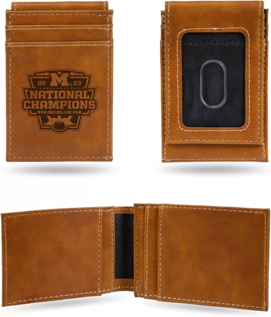 University of Michigan Wolverines 2024 Champions Premium Brown Leather...