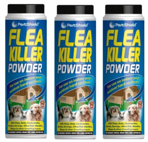 3 x 200G FLEA KILLER POWDER for use Outdoor & Indoor Crawling Insect Killer
