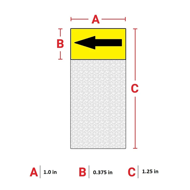 3M SELF-LAMINATING VINYL Wrap Around Direction Label - Yellow Arrow 1 x ...
