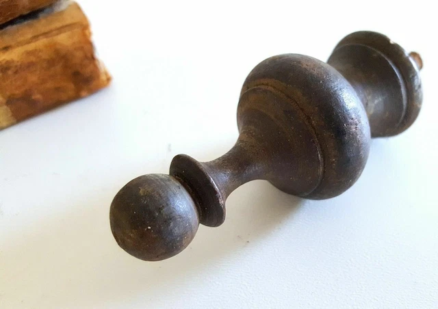 Antique wood post finial end cap Architectural Furniture salvaged topper 3.03"