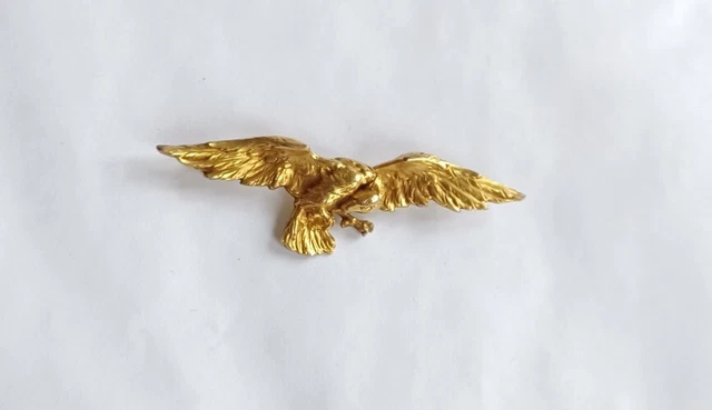 Broche Ancienne ORIA Années 1920/30 - Plaqué Or Avec Gui Et Pierre Bleue - Occasion
