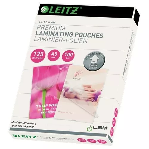 Leitz iLAM Premium Laminierbeutel mit UDT A5 125 Mikrometer 74930000
