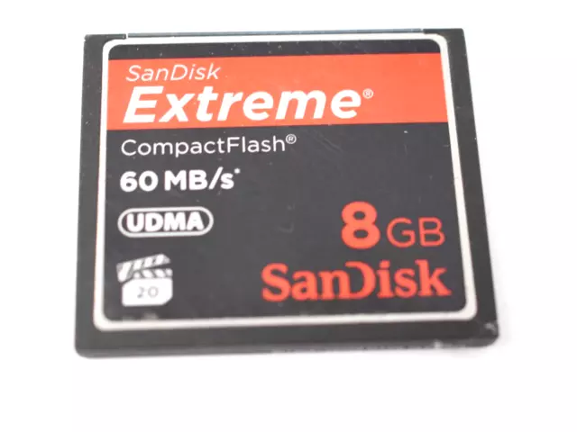 Sandisk Extreme 8Gb Cf Compact Flash Camera Memory Card.