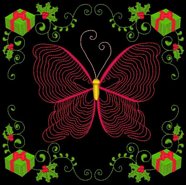 Christmas Flutterbys - 30 Machine Embroidery Designs (Azeb) 10