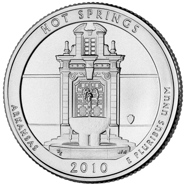 2010 D Hot Springs  Quarter. ATB Series, Uncirculated From US Mint roll.