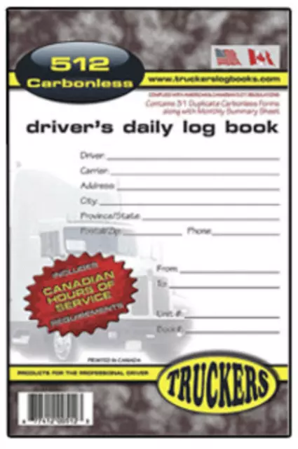 Truck Drivers Daily Log Book - Packs of 1, 10, 25, 50, 75, 90 2