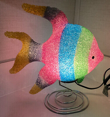 Lámpara vintage de plástico fundido palomitas de maíz plástico peces tropicales luz nocturna arco iris