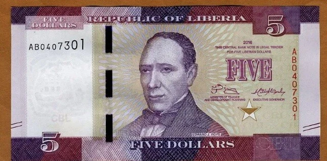 Liberia, 5 dollars 2016 UNC NL319