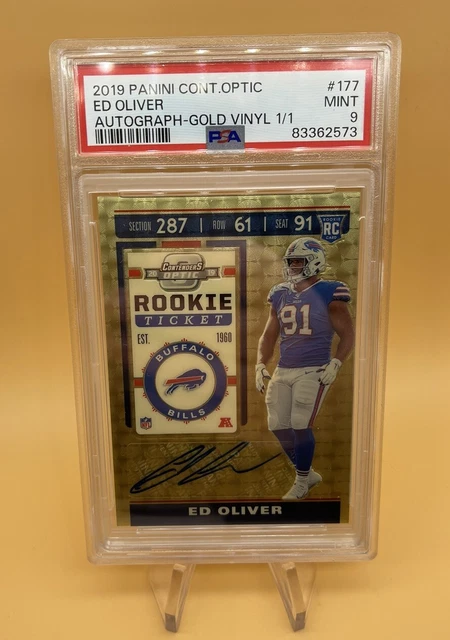 2019 Panini Contenders Optic Ed Oliver Gold Vinyl Rookie Auto 1/1 PSA 9