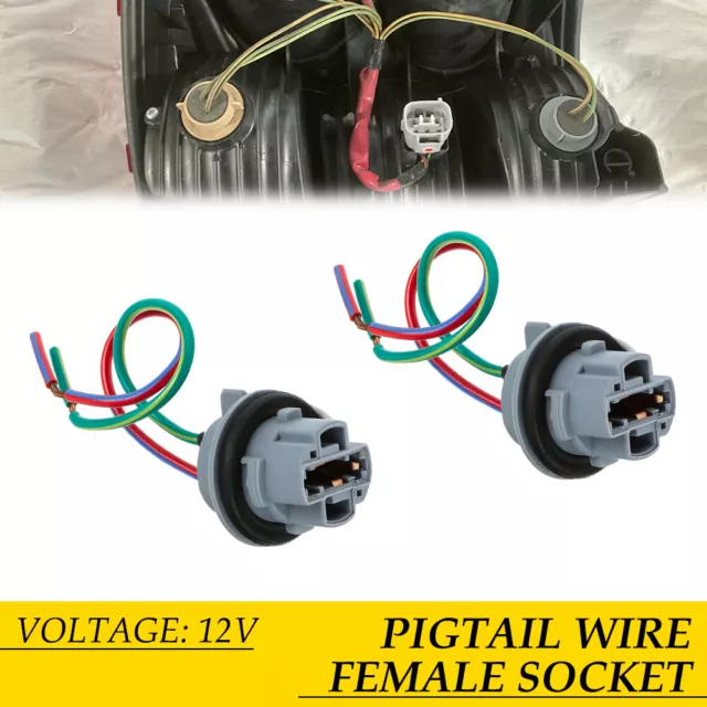 2x 992 7440 7440NA LED 7440A Bulb Brake Turn Signal Light Socket Harness Wire