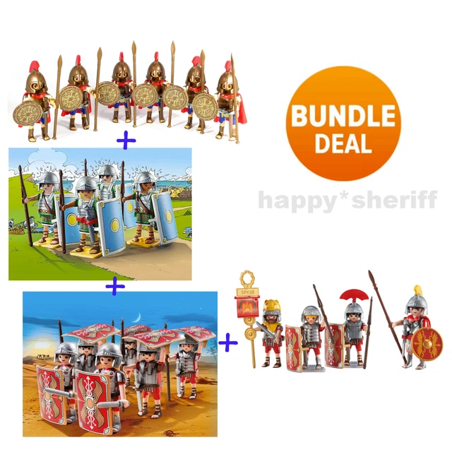 PLAYMOBIL FIGURINES SOLDAT 14x romains et 6x grecs spartiates sans