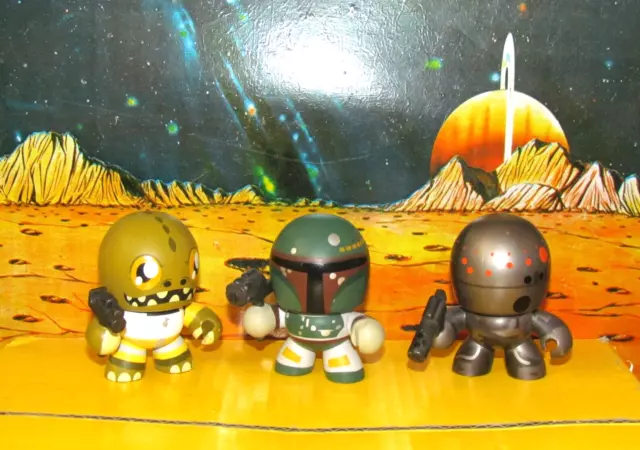 Vintage Mighty Muggs Hasbro Star Wars Boba Fett,IG-88,Boosk, Bounty Hunters