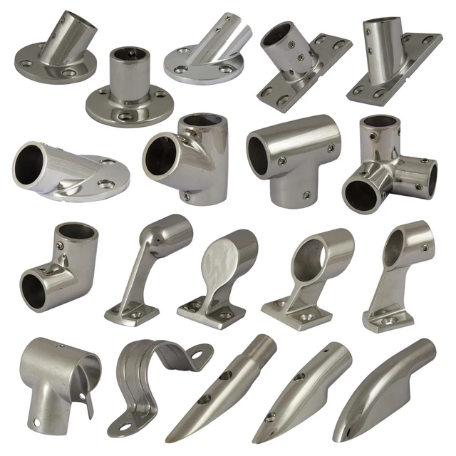 ARBO-INOX Relingfuß Edelstahl A4 – 90° Winkel, 22 Mm Rohr, Hochglanzpoliert, Korrosionsbeständig, Für Boot & Yacht (78x43x43 Mm)
