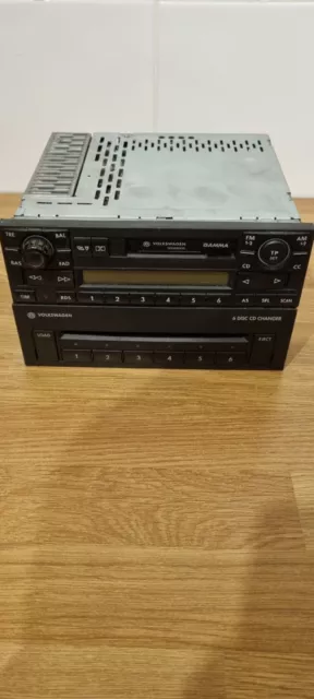 VW Mk4 Golf Gamma stereo head unit + 6CD changer  Plus  code