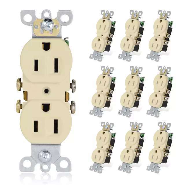 Duplex Receptacle Outlet, 15A 125V Electrical Wall Outlets, Non-Tamper Resistant