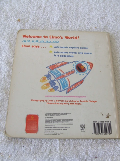 SESAME STREET ELMO'S WORLD SPACE BOARD BOOK VINTAGE NO STICKERS c2004 ...