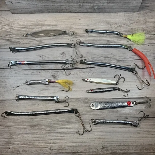 LOT OF 13 Fishing Iron Saltwater Fishing Heavy Jig Trolling Lures Some  Custom $24.97 - PicClick