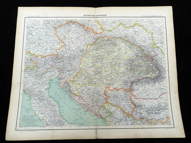Carte Historique Reproduite - Empire Austro-hongrois Par Schrader (1908) - 29,65x23 Cm
