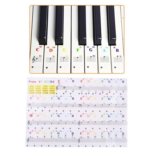 NOTES DE CLAVIER Sticker 88/61/54/49/37 touches Piano Sticker Transparent  EUR 4,36 - PicClick FR
