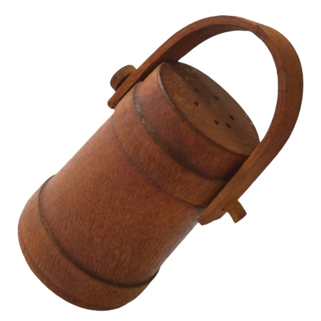 Vtg Butter Churn Salt Shaker Wooden Replacement Milk Jug Mini Dollhouse Diorama