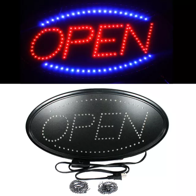 Ultra Bright LED Neon Light Animated Motion with ON/OFF OPEN Business Sign Oval