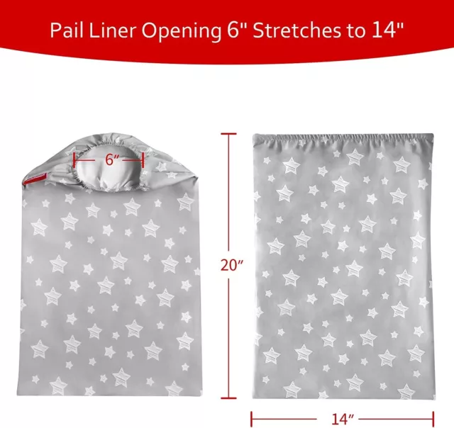 Waterproof Cloth Diaper Wet Bags Washable Pail Liner Fit Ubbi Diaper Pail 2 Pack 2