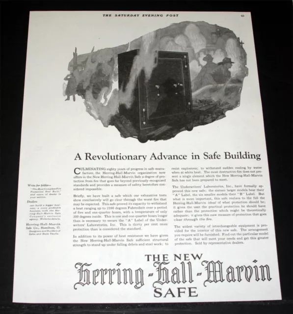 1922 Old Magazine Print Ad, New Herring-Hall-Marvin Floor Safe, Revolutionary! 1922 Old Magazine Print Ad, New Herring-Hall-Marvin Floor Safe, Revolutionary!