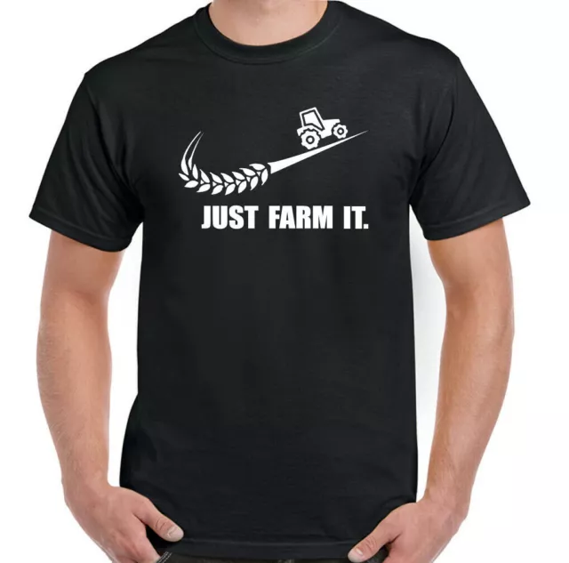 FARMER T-SHIRT, Tractor Driver Farming Just Farm it Mens Funny Parody Tee Top