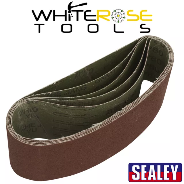 Sealey Sanding Belt 76 x 457mm 80Grit Pack of 5