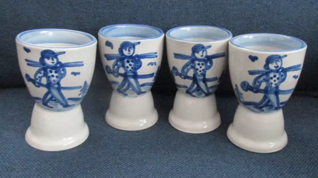 Set of 4 MA Hadley Walking Skier Egg Cups