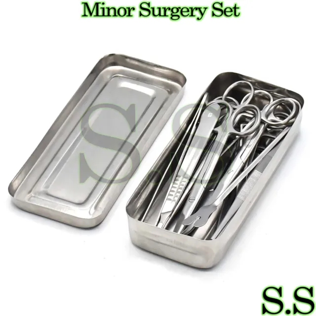 4 Set of 13 Pieces Basic Minor Surgery Kit Steel Box Surgical Instrument DS-1290