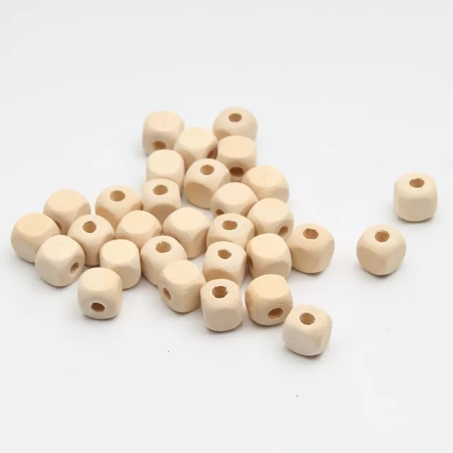 Square Wood Beads - Wooden Spacer Bead Natural Color Charm Jewelry Making 100Pcs