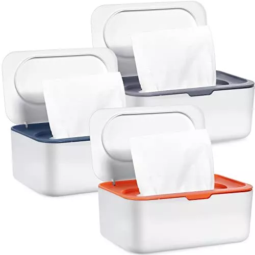 3 Pack Refillable Baby Wipe Dispenser,Baby Wipe Holder with with Sealing Design