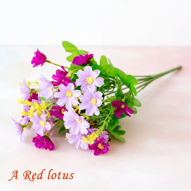 Artificial Flowers Plastic Fake Plants UV Resistant Home Garden Decor Outdoor