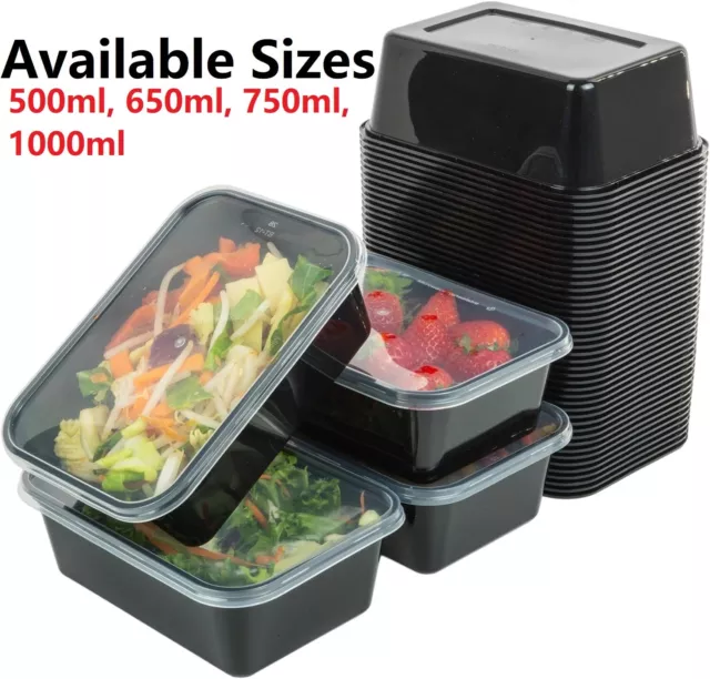 D MART Meal Prep Food Containers Plastic Microwave Safe Storage Boxes with Lids