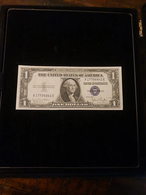 $1 1935-D  X/E Block Blue Seal Silver Certificate Choice Unc Wide Blue Seal