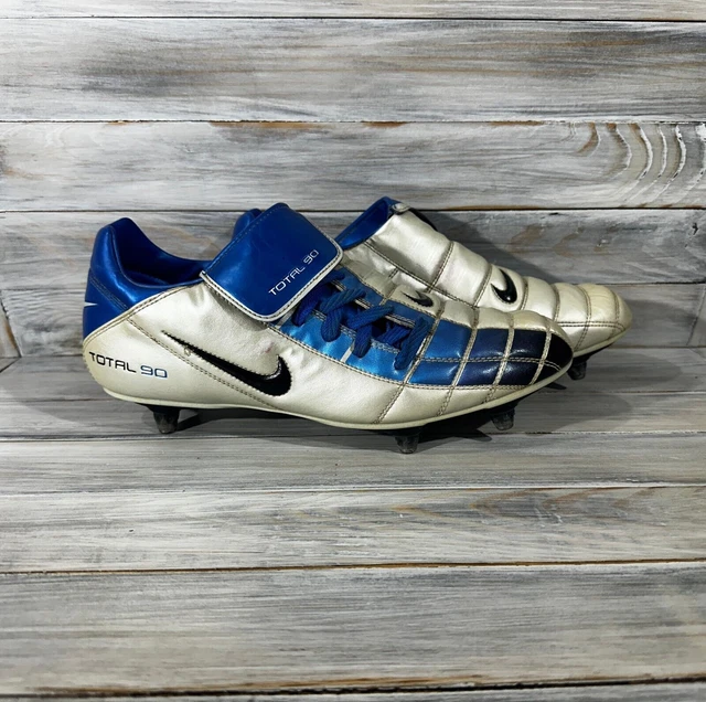 Vintage Nike Total 90 Scarpe da calcio da uomo Stivali Argento Blu Molto...