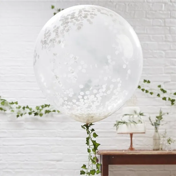 Hermosos globos de confeti gigante botánico de lujo de 3 piezas - 36" pulgadas