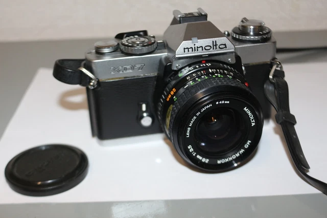 Minolta XD - 7 fotocamera con obiettivo 3,5/28 mm e istruzioni