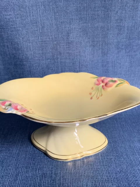 Vintage Royal Winton Grimwades Yellow Tiger Lily Pedestal Dish