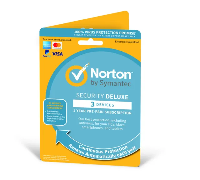 Norton Internet Security Deluxe 2024 3 Device 1 Year Email activation Key UK EU