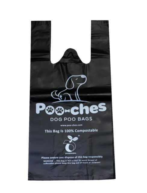 Dog Poo Bags 150 Pack With Tie Handles Strong Compostable Premium by Poo-ches®