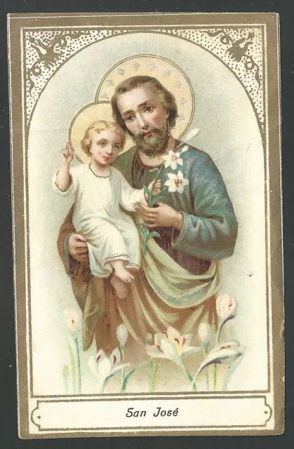 Estampa antigua de San Jose andachtsbild santino holy card santini